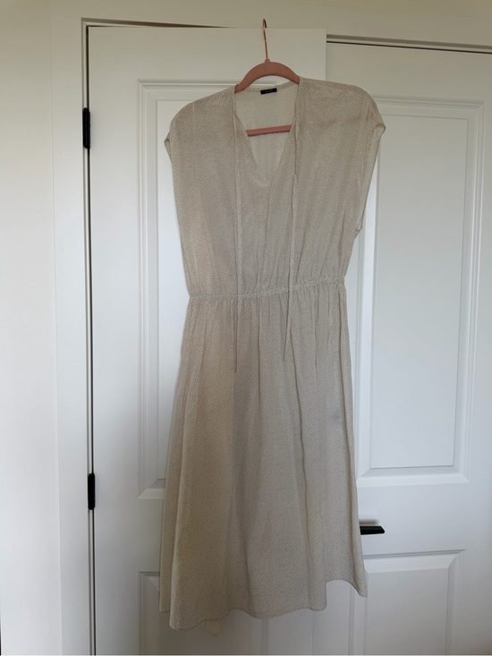 Joseph Dresses & Skirts - Joseph Light Beige Small Polka Dot V-Neck Midi Dress